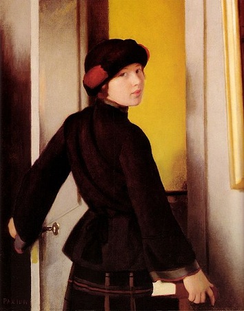 A Young  Woman  Leaving  the  Studio  1921  by  William McGregor Paxton  1869-1941  Location  TBD